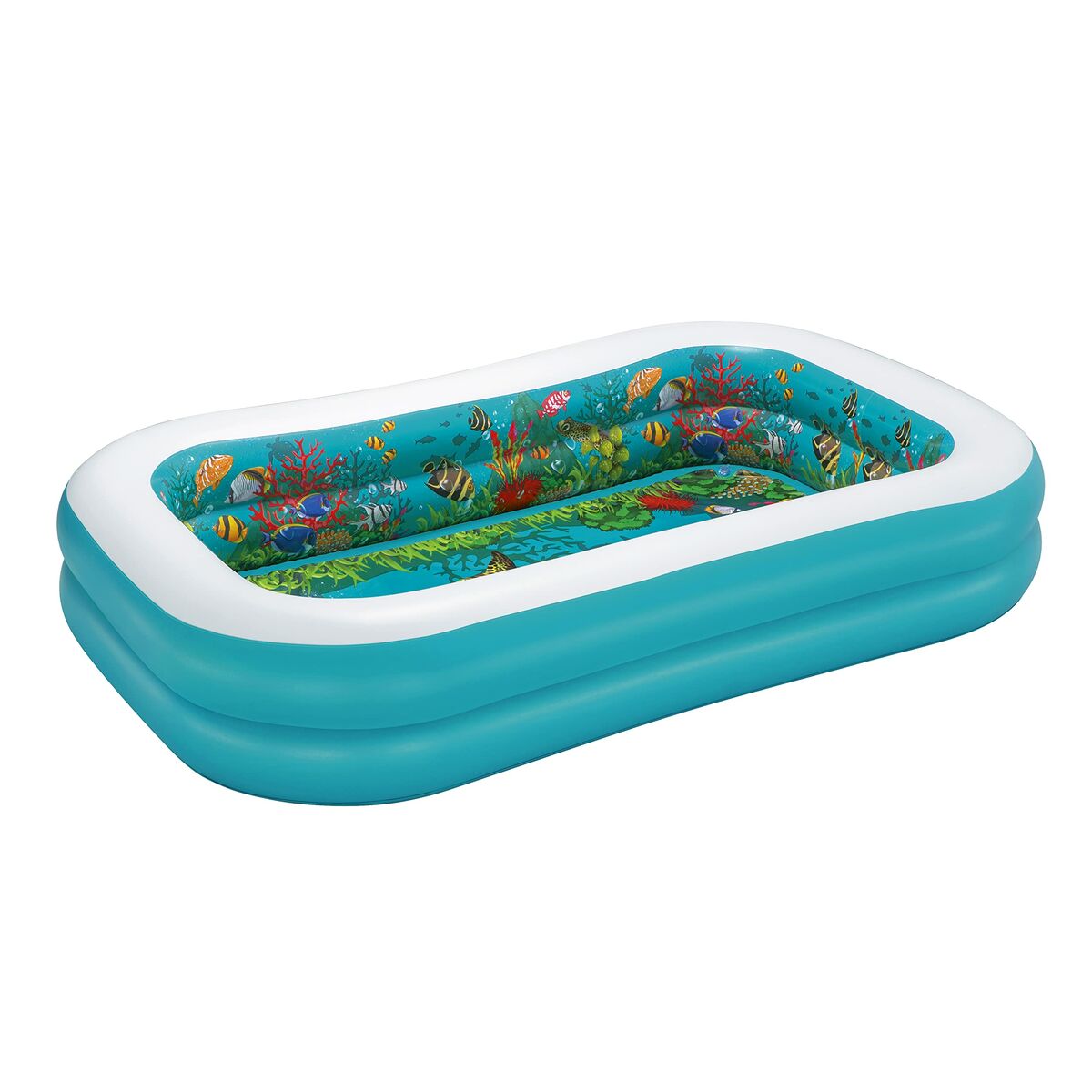 Bestway Inflatable Pool with 2 Chambers, 3D Marine Bottom, with Accessories, 262x175x51 cm, +3 Years, Garden, 54177