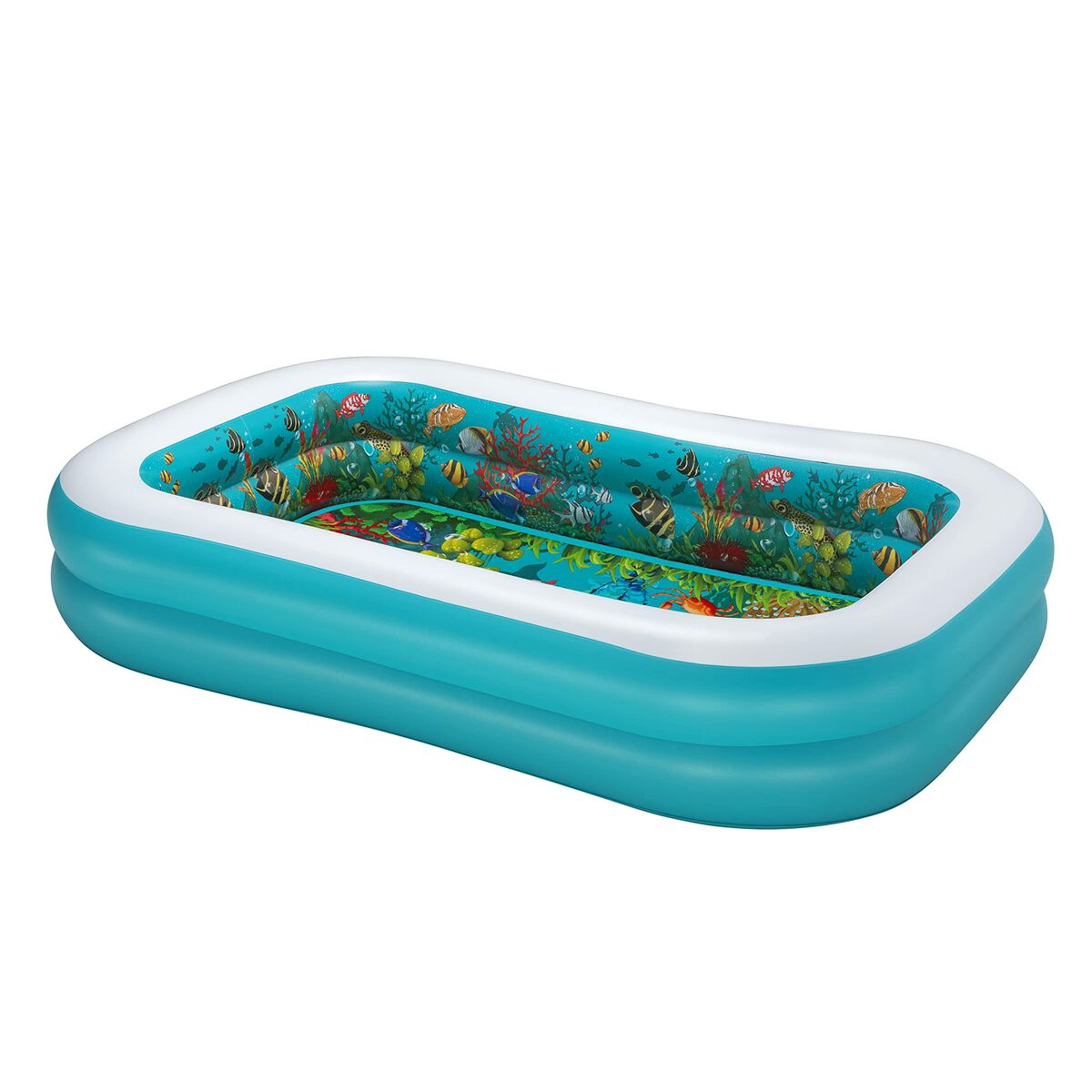 Bestway Inflatable Pool with 2 Chambers, 3D Marine Bottom, with Accessories, 262x175x51 cm, +3 Years, Garden, 54177