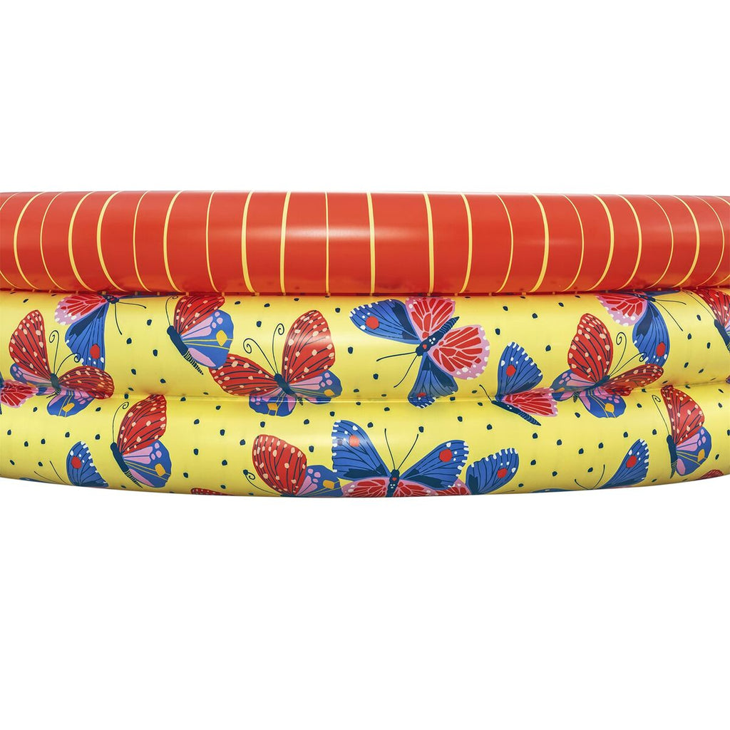 Bestway Piscina Inflável Infantil 3 Anéis Borboletas 168x38 cm +2 Anos Jardim 51202