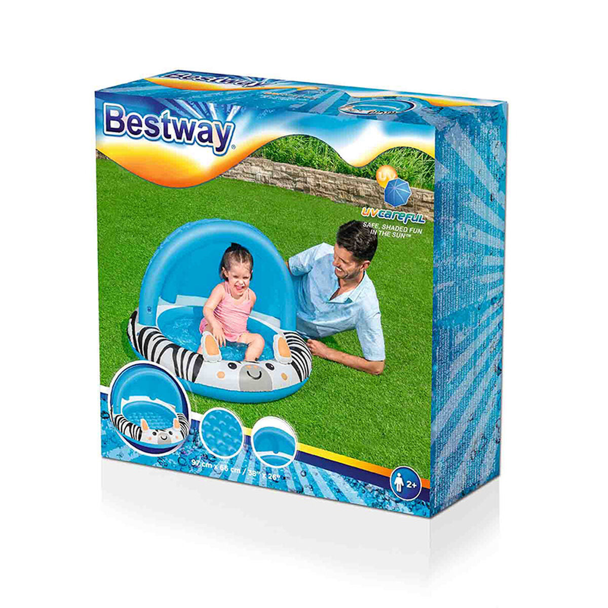 Bestway Piscina Inflável Infantil Safari Ring 97x66 cm +2 Anos Jardim 52559
