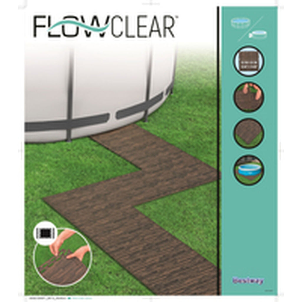 Suelo de espuma Bestway para piscina retráctil, estilo madera, 12 piezas, 50 x 50 cm, para jardín, 58712