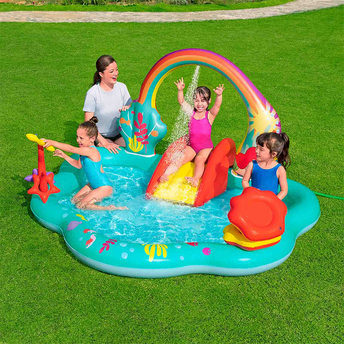 Piscina Hinchable Bestway Disney Mermaid Playground 221x193x117 cm +2 Años Jardín 91097
