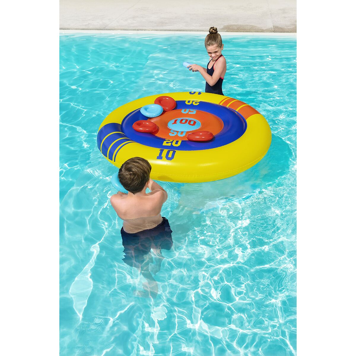 Bestway Jogo Flutuante Lança Insuflável Discos D140 cm +3 Anos Piscina 52566
