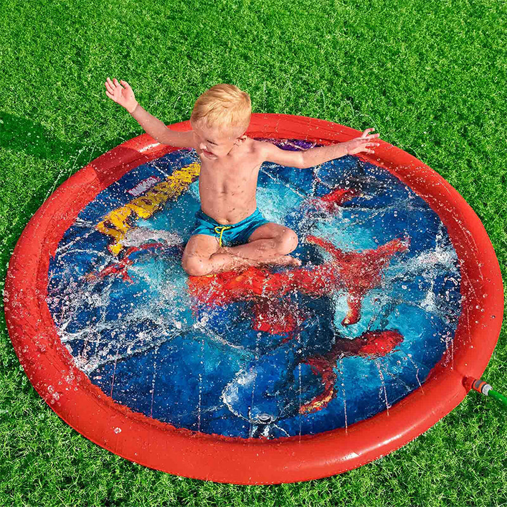 Bestway Piscina Inflável com Aspersor Spiderman D165 cm +2 Anos Jardim 98792