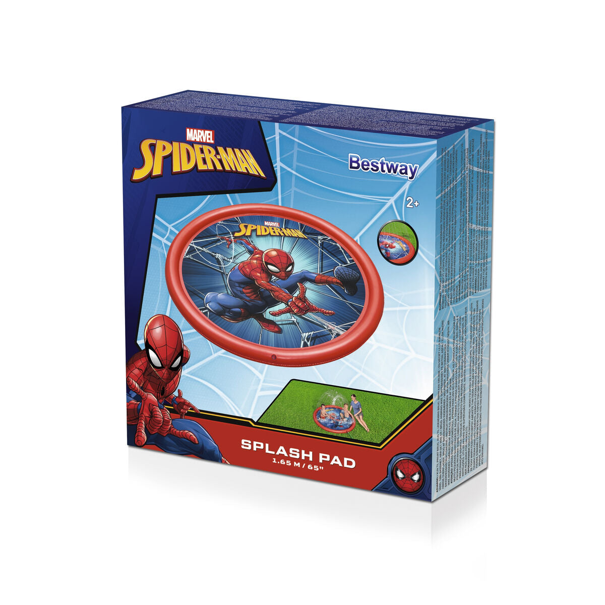 Bestway Piscina Inflável com Aspersor Spiderman D165 cm +2 Anos Jardim 98792