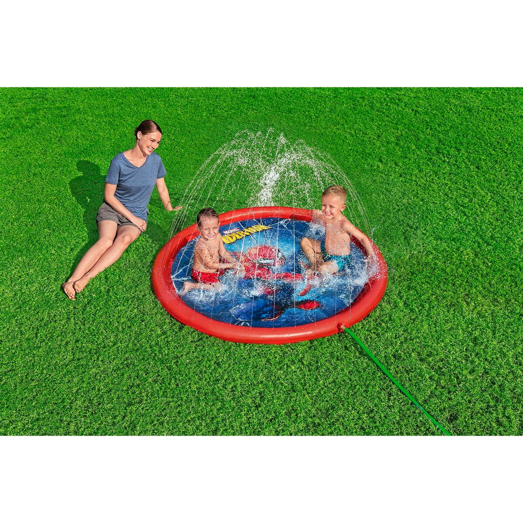 Bestway Piscina Inflável com Aspersor Spiderman D165 cm +2 Anos Jardim 98792