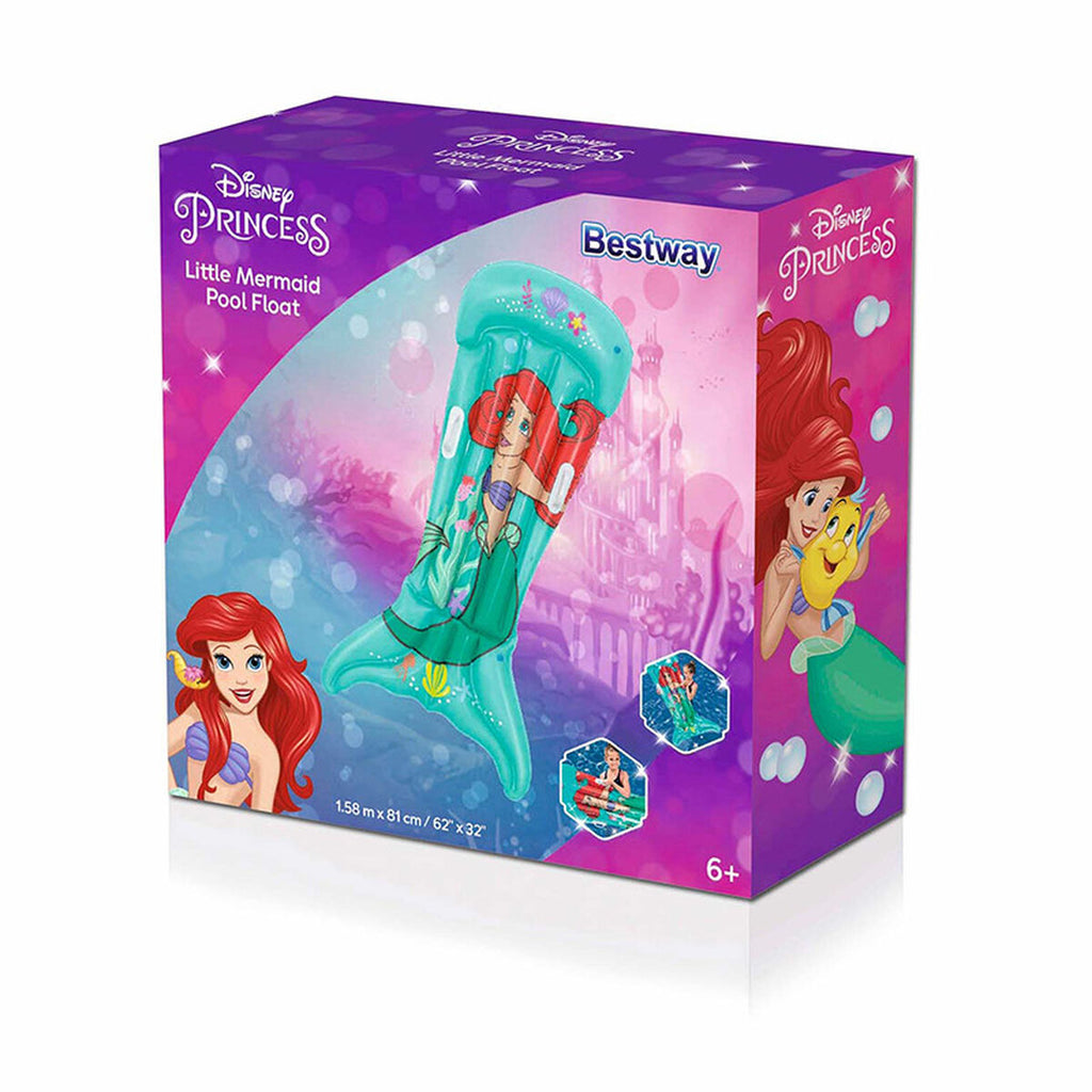 Bestway Colchoneta Disney Pequena Sereia com Alças 158x81 cm +6 Anos Jardim 09108