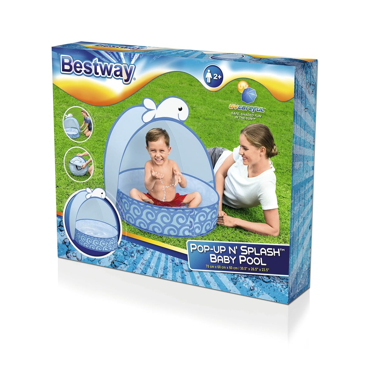 Bestway Piscina Infantil Auto-montável Baleia 78x68x60 cm +2 Anos Jardim 52577