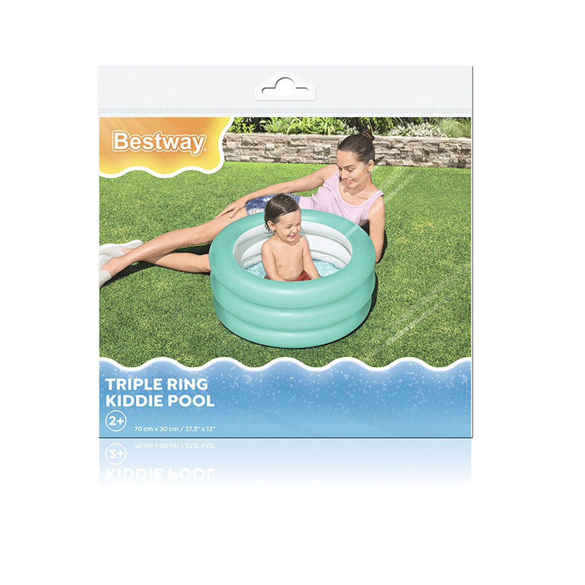 Bestway Piscina Insuflável Infantil 3 Anéis Cor Sortida 70x30 cm +2 Anos Jardim 51033