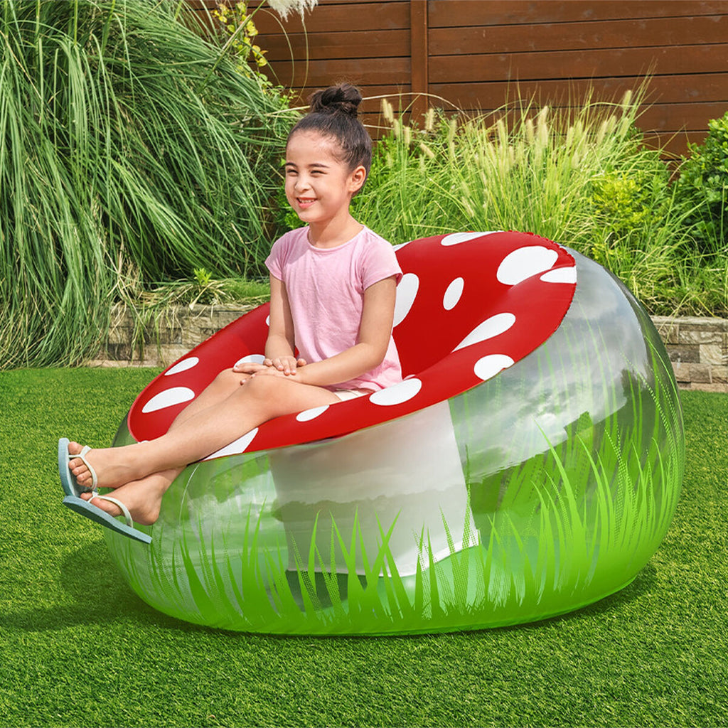 Bestway Giant Inflatable Mushroom Armchair 112x112x66 cm +6 Years Indoor and Garden 75123