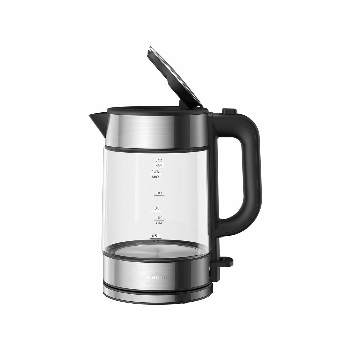 Hervidor Xiaomi BHR7423EU de acero inoxidable, color negro, transparente y plateado, con vidrio de borosilicato, 1850-2200 W, 1,7 L