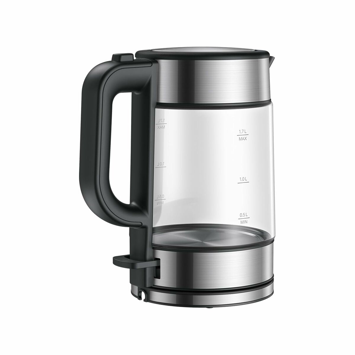 Hervidor Xiaomi BHR7423EU de acero inoxidable, color negro, transparente y plateado, con vidrio de borosilicato, 1850-2200 W, 1,7 L