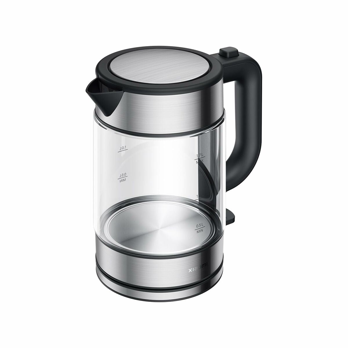 Hervidor Xiaomi BHR7423EU de acero inoxidable, color negro, transparente y plateado, con vidrio de borosilicato, 1850-2200 W, 1,7 L