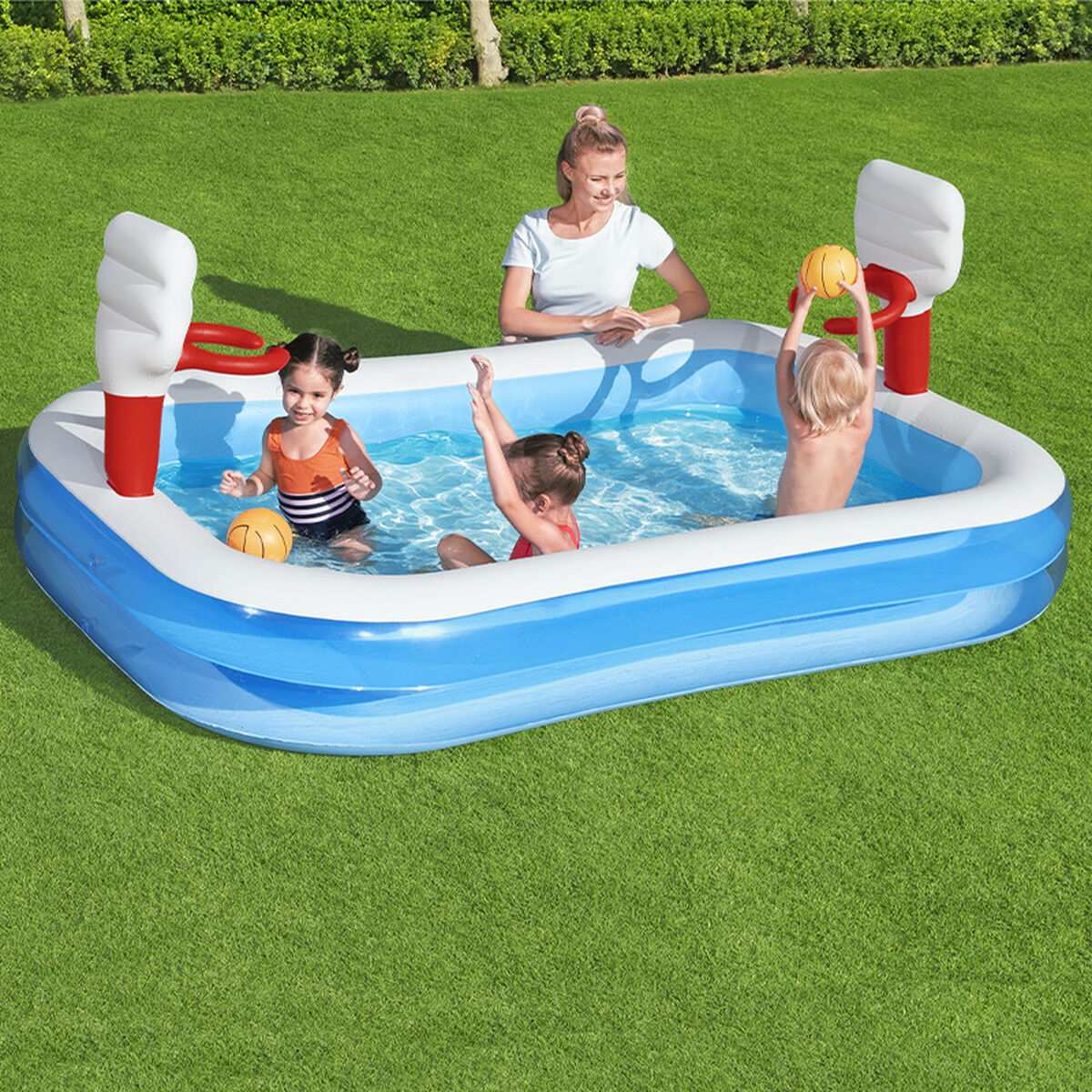 Piscina infantil hinchable Bestway Baloncesto 251x168x102 cm +3 años Jardín 54122