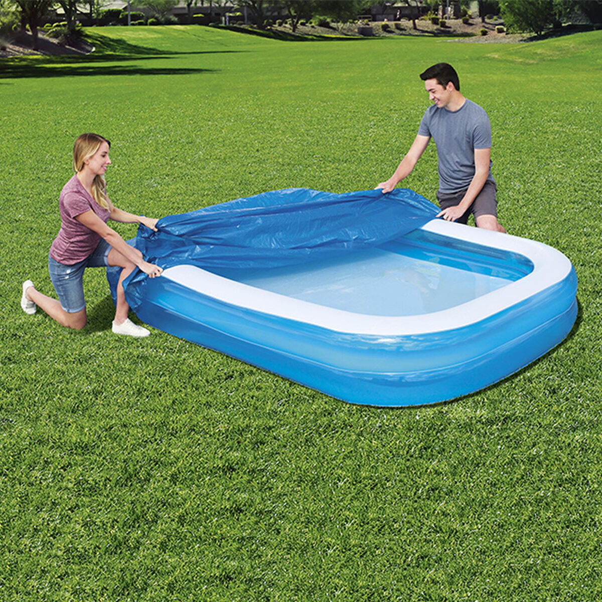 Bestway Cobertura de Piscina Inflável 295x220 cm Jardim 58319