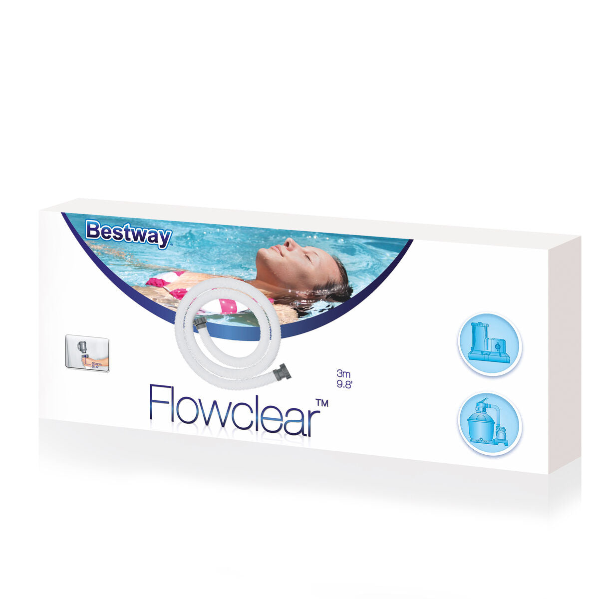 Bestway Mangueira de Filtração com Rosca 3M D3,83 cm Piscina e Jardim 58368