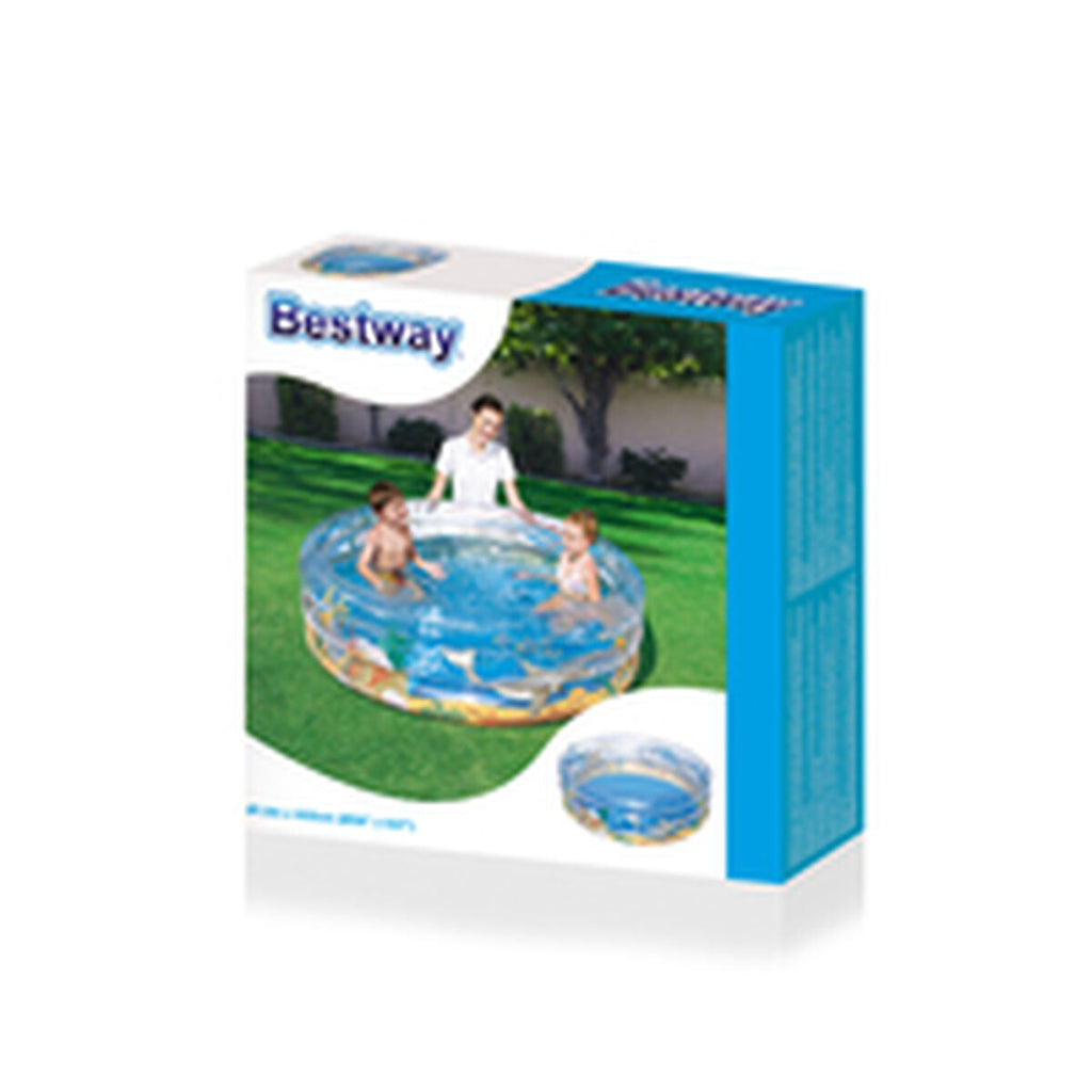 Bestway Piscina Insuflável 3 Aros Transparente Tropical 150x53 cm +6 Anos Jardim 51045