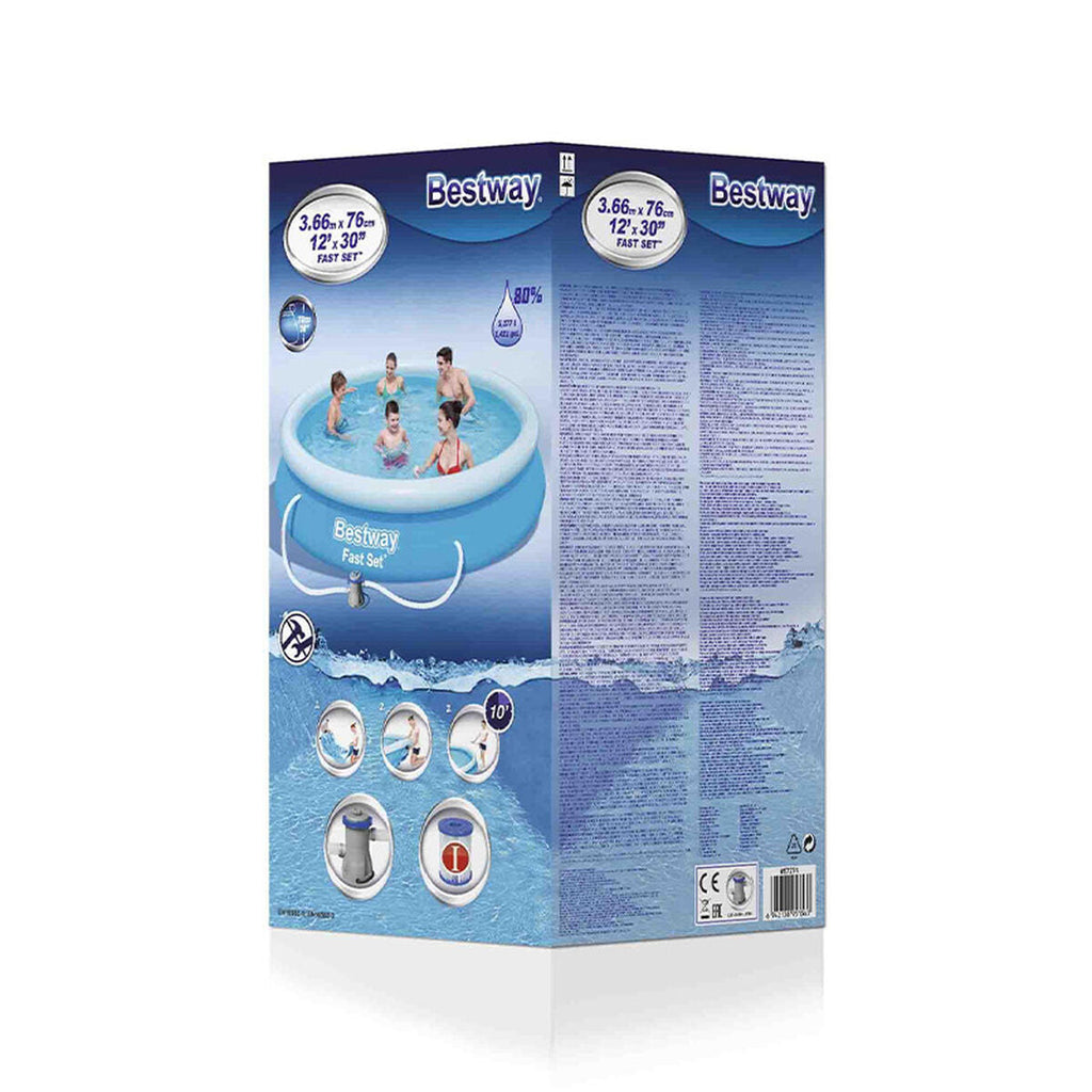 Bestway Piscina Inflável Aro com Depurador 366x76 cm Jardim 57274