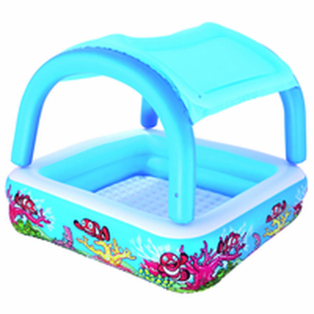 Bestway Piscina Inflável Infantil com Teto Removível 140x140x114cm +2 Anos Jardim 52192