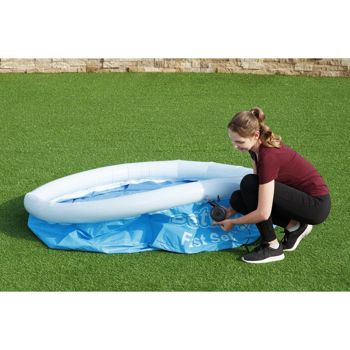 Piscina inflable Bestway para adultos con aro, 183 x 51 cm, tamaño jardín, 57392