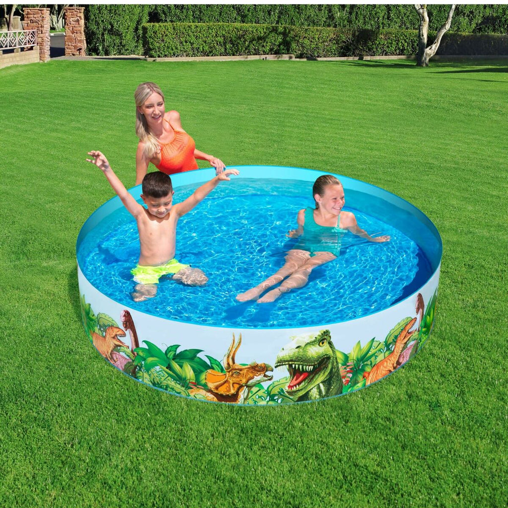 Bestway Piscina Rigida Infantil PVC Dinossauros 183x38 cm +2 Anos Jardim 55022