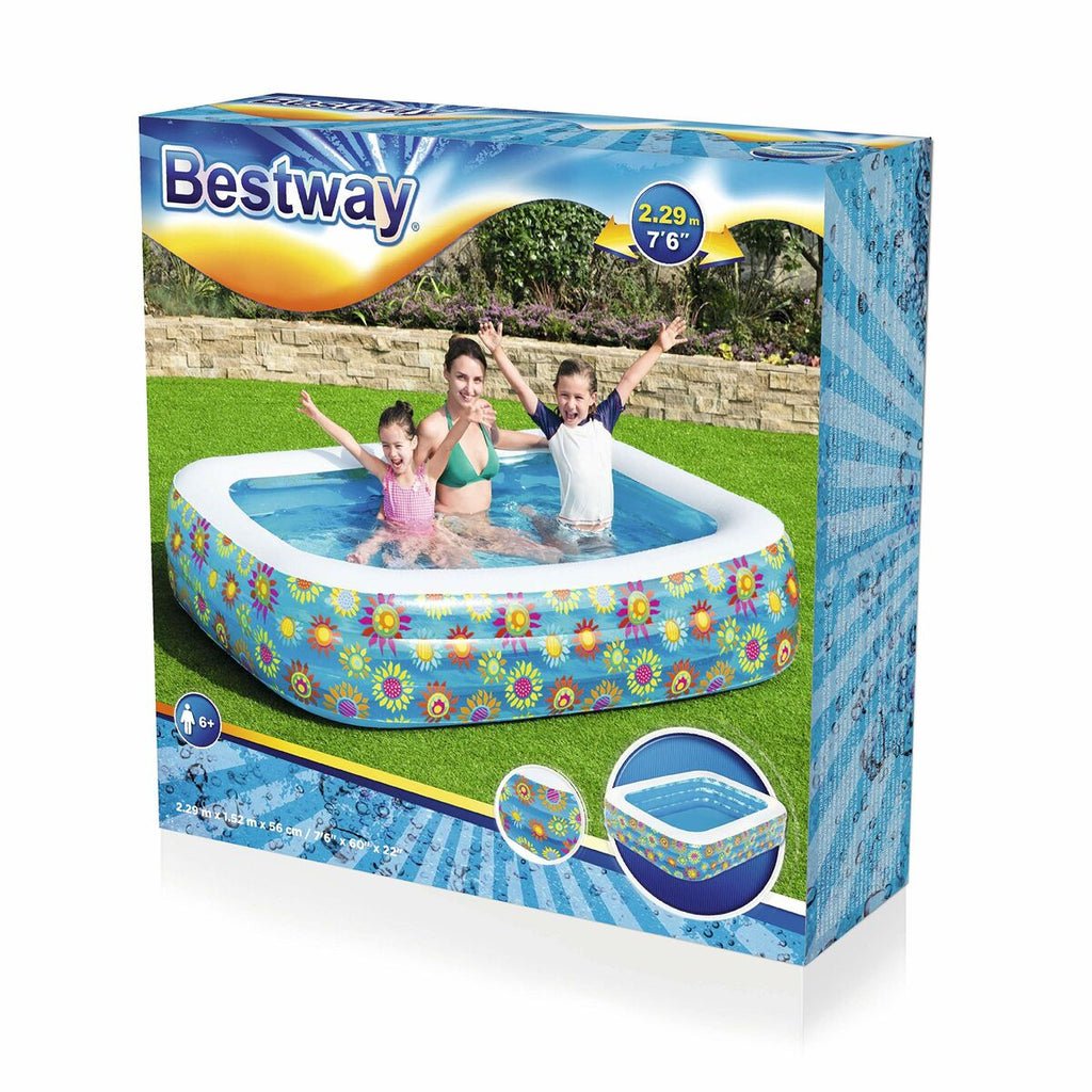 Bestway Inflatable Pool 3 Chambers Floral 305x183x56 cm +6 Years Garden 54121