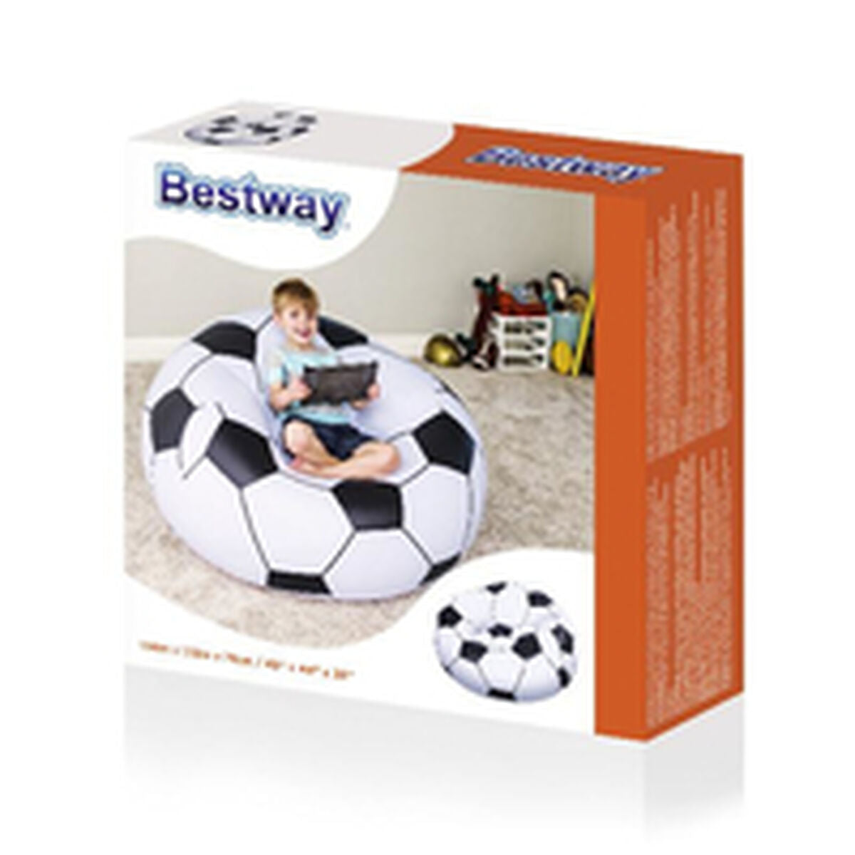 Bestway Sillão Gigante Futebol 114x112x66 cm +6 Anos Interior e Jardim 75010