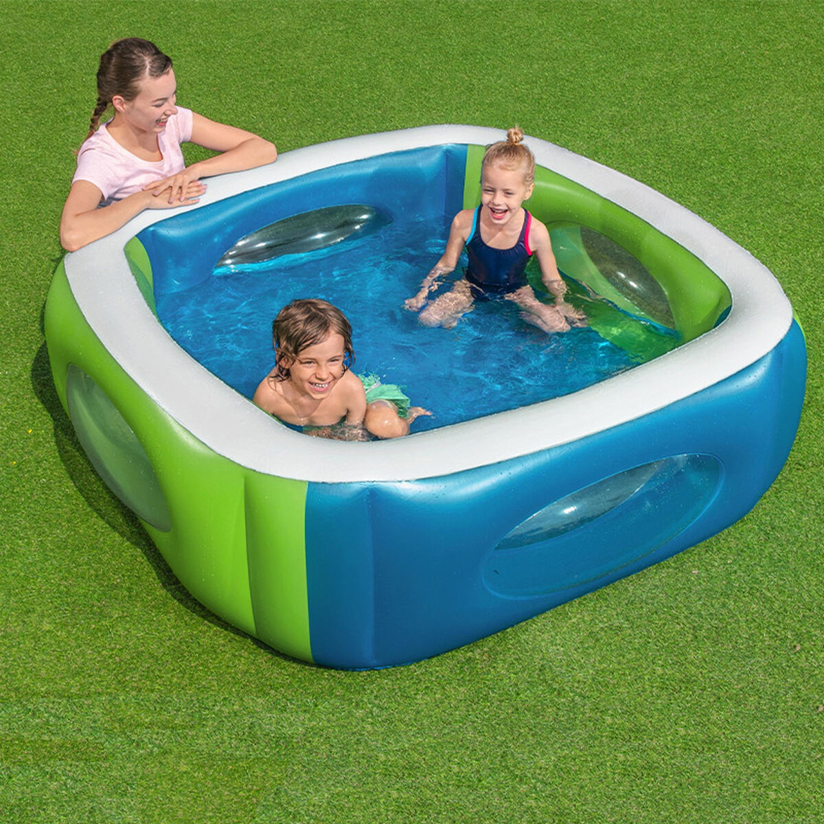Piscina Hinchable Bestway con Miniaturas 168x168x56 cm +6 Años Jardín 51132