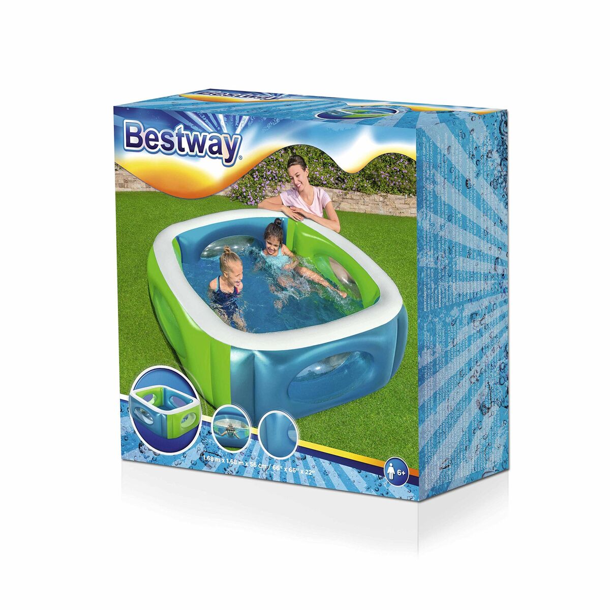 Piscina Hinchable Bestway con Miniaturas 168x168x56 cm +6 Años Jardín 51132