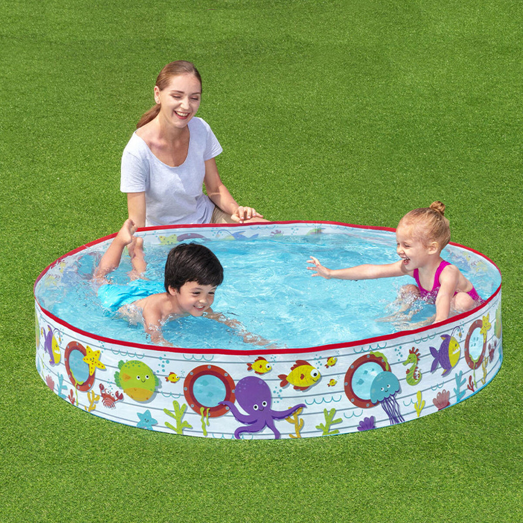Bestway Piscina Rígida Infantil PVC Peixes 152x25 cm +2 Anos Jardim 55029