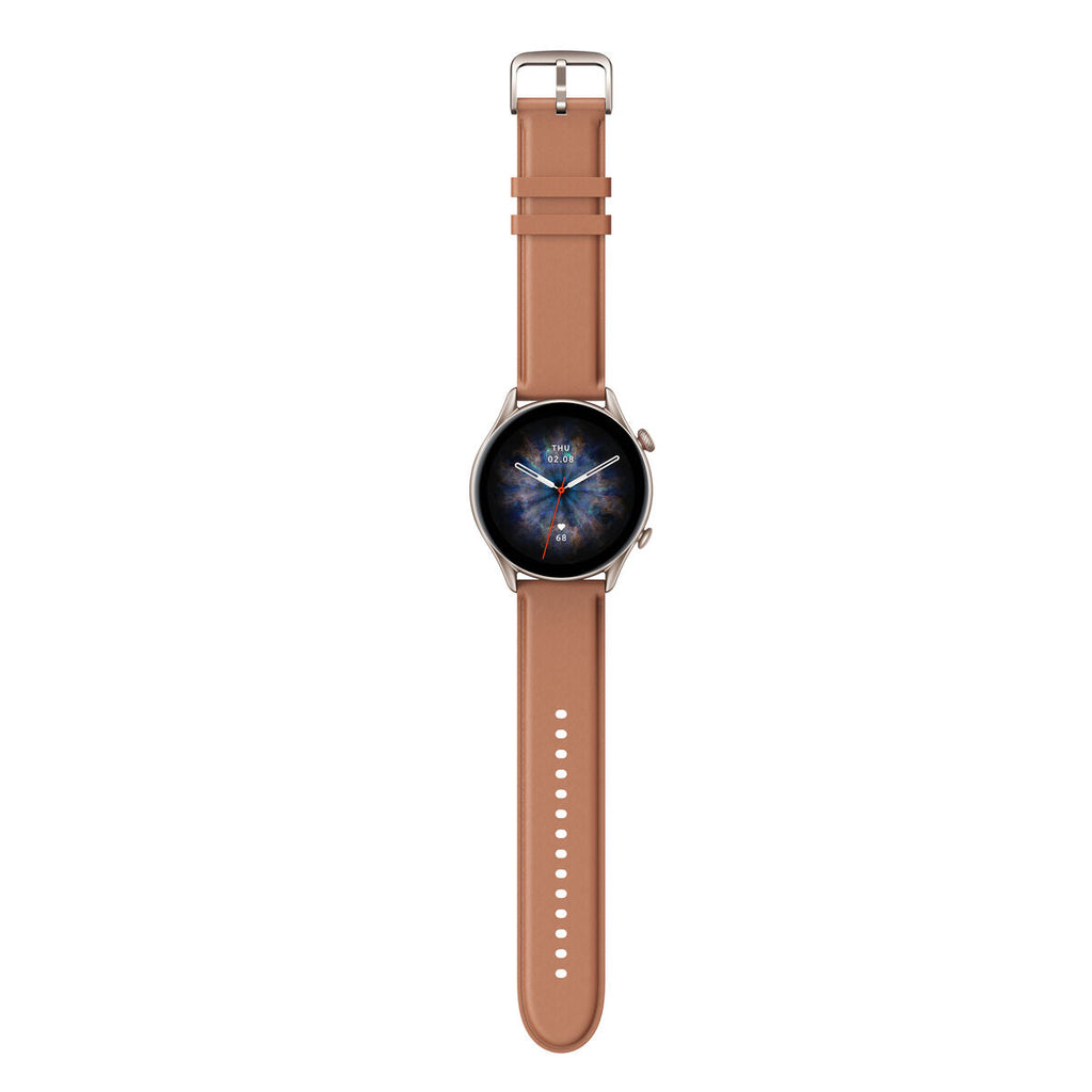 Amazfit GTR 3 Pro Smartwatch, Brown, 1.45" 46mm AMOLED, 5 ATM