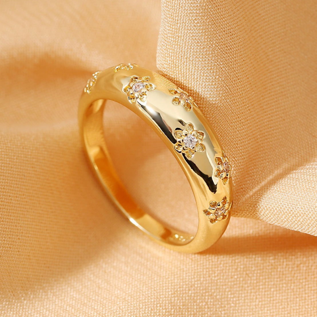 Bloom Ring with Cubic Zirconia