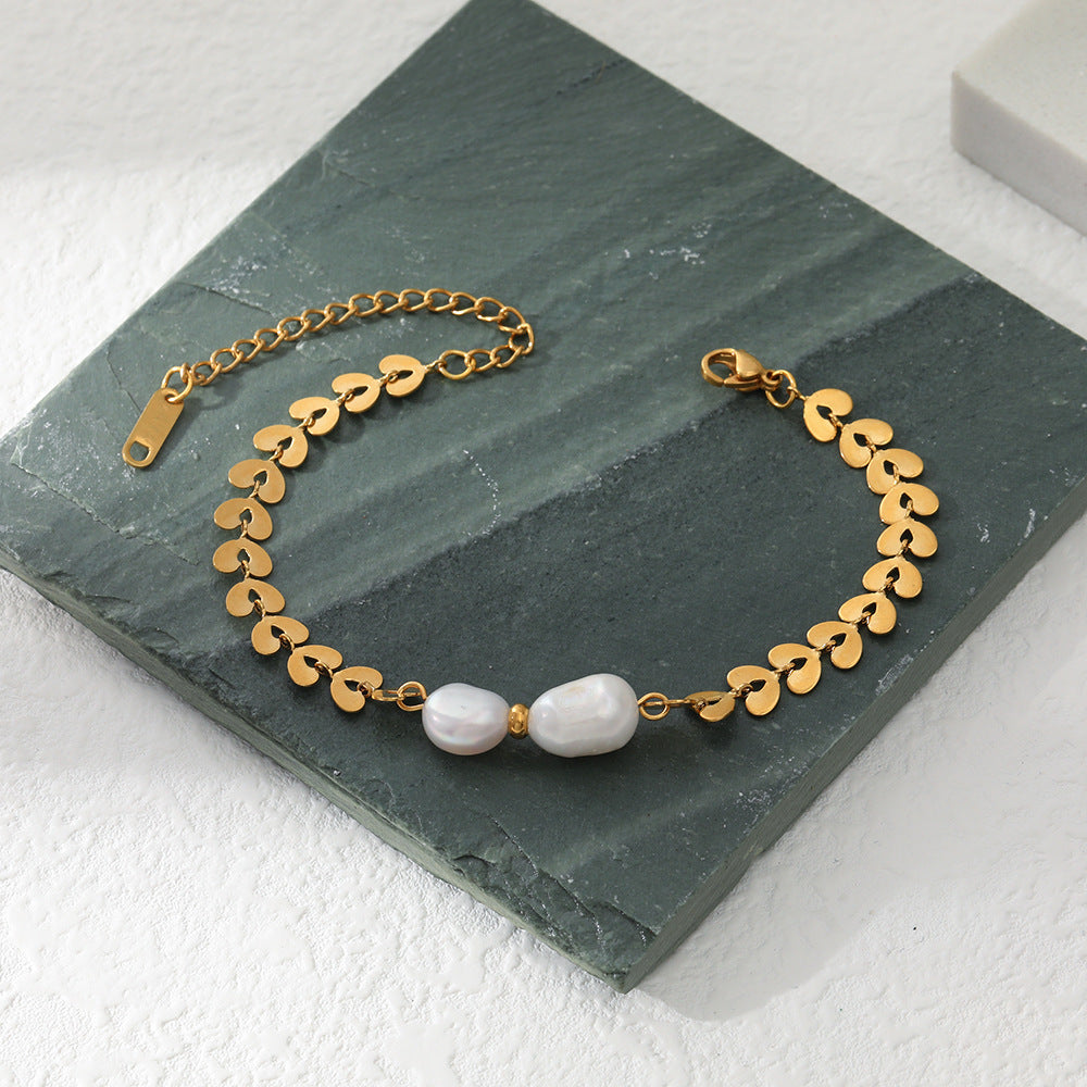 Stainless Steel Pearl Bracelet