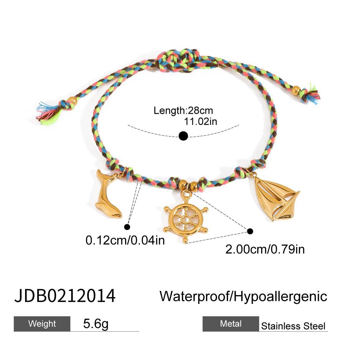 Pulseira Náutica em Corda Trançada com Aço Inoxidável