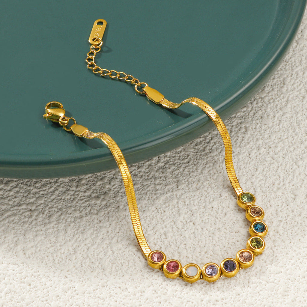 Pulseira Espectro de Cores em Corrente Serpente