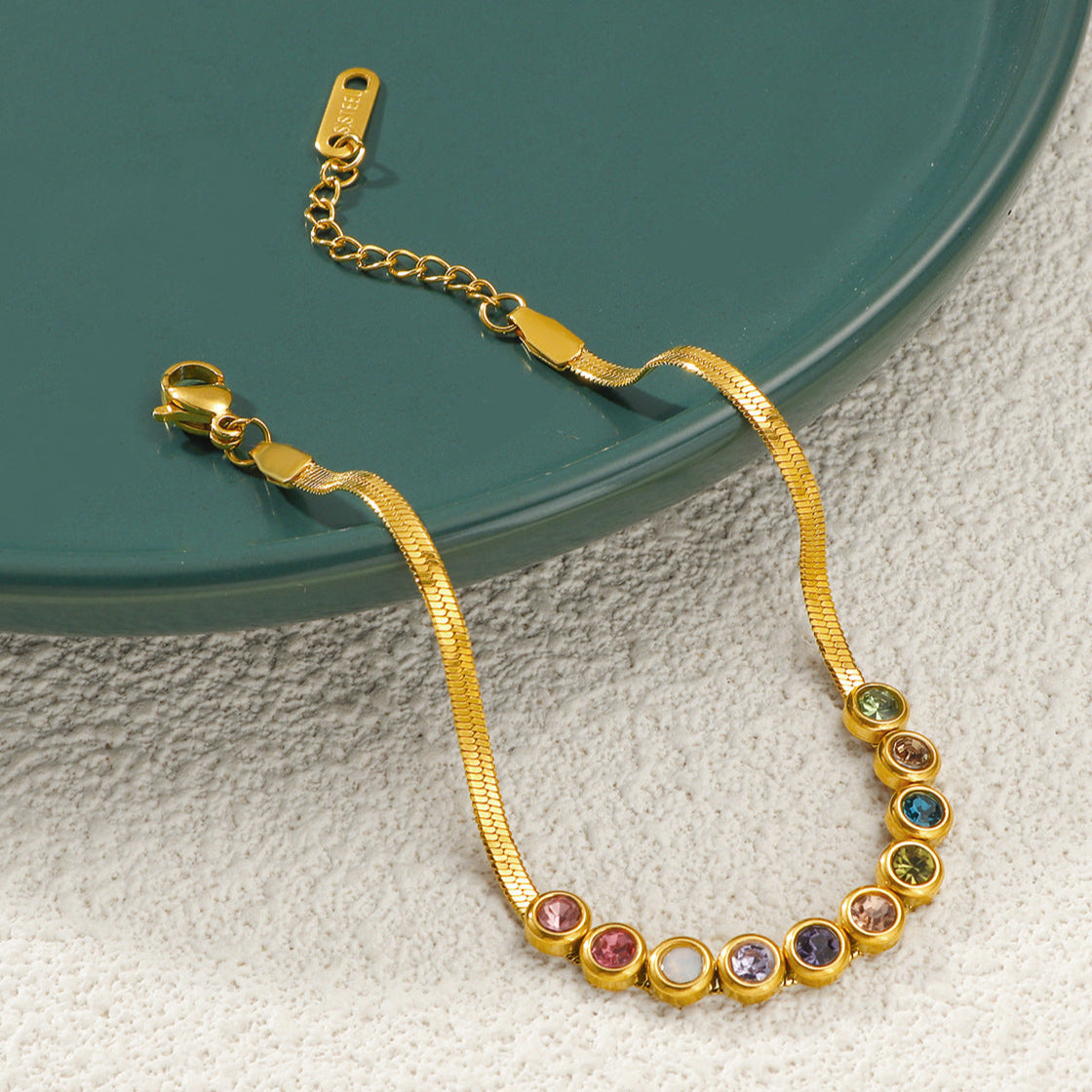 Pulseira Espectro de Cores em Corrente Serpente