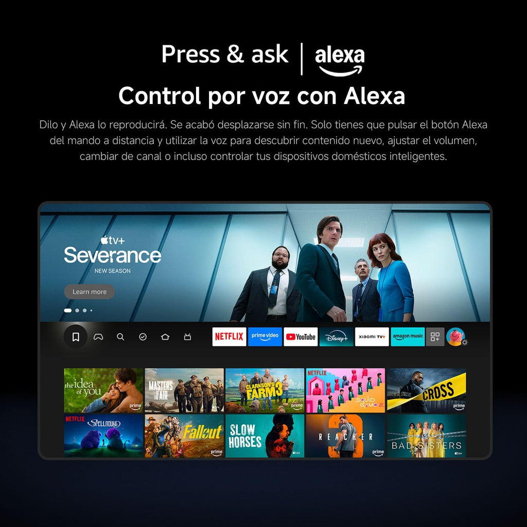 XIAOMI TV F 43, 43 Pulgadas (109 cm), 4K UHD, Smart TV, Fire TV, Control por Voz Alexa, HDR10, MEMC, 2GB+32GB, Compatible con Apple AirPlay, 2025