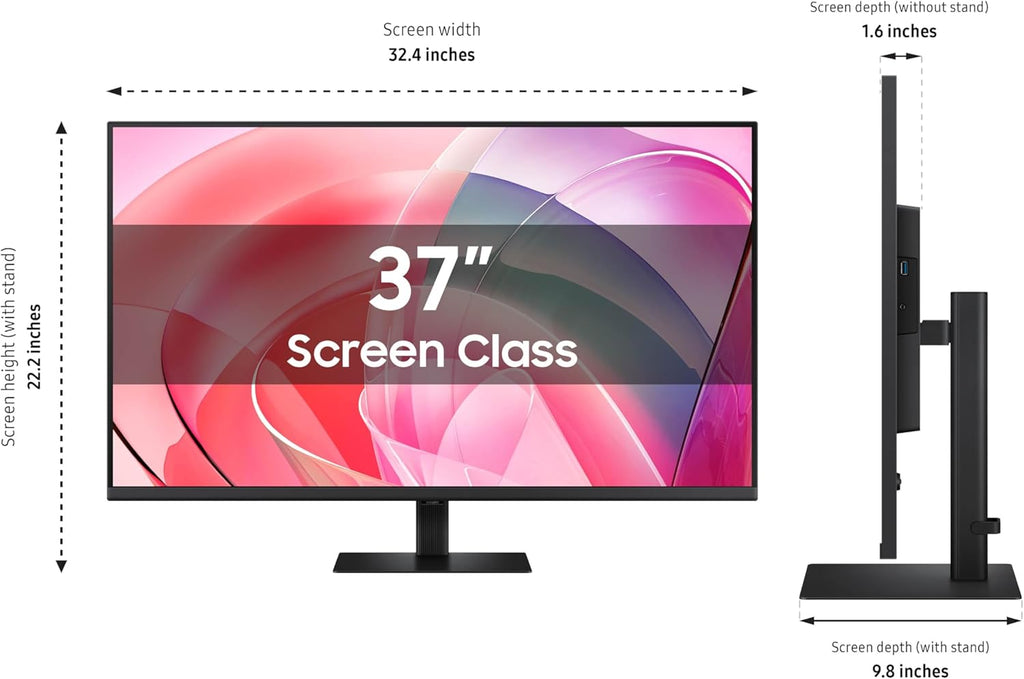 Samsung 37" ViewFinity S7 (S70D) 4K UHD HDR10 High Resolution Monitor, DP Port, TUV-Certified, 2025, LS37D700EANXZA