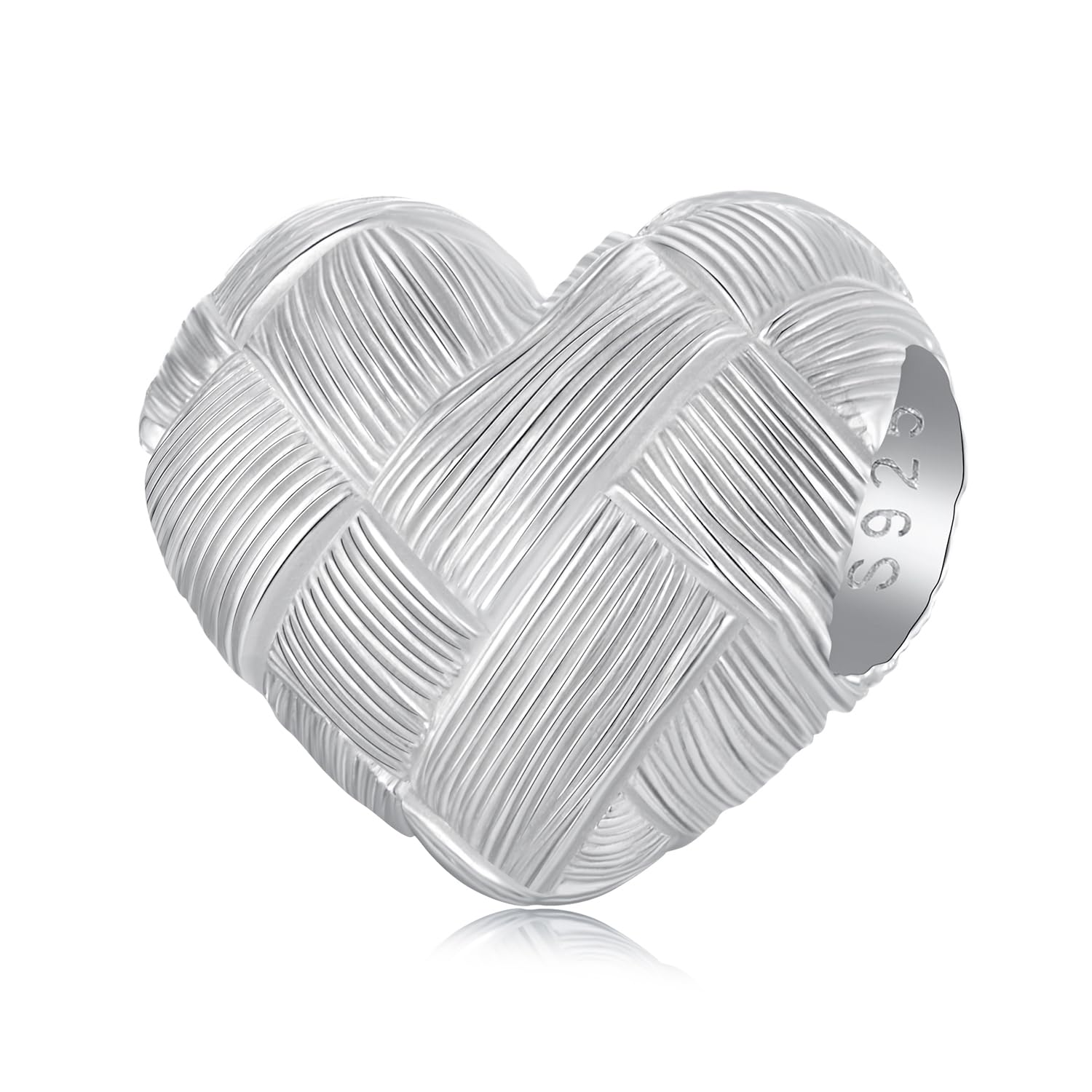 NINGAN Colgante Charms de plata esterlina 925 "I Love You colgante en forma de corazón de zircon brillante adecuado para pulseras de mujer collar regalo de San Valentín