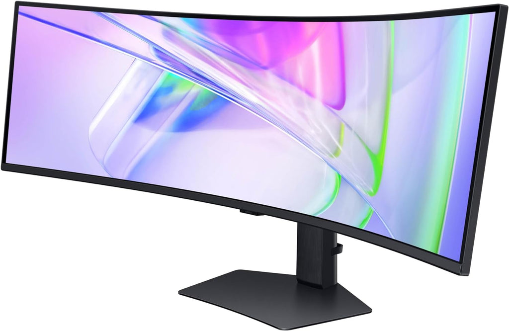 Samsung 49” Business Curved Ultrawide Dual QHD Computer Monitor, USB-C, DisplayPort, HDMI, 120Hz, VESA DisplayHDR 400, Built-in Speakers, Height Adjustable Stand, Eye Care, LS49C954UANXZA, 2024