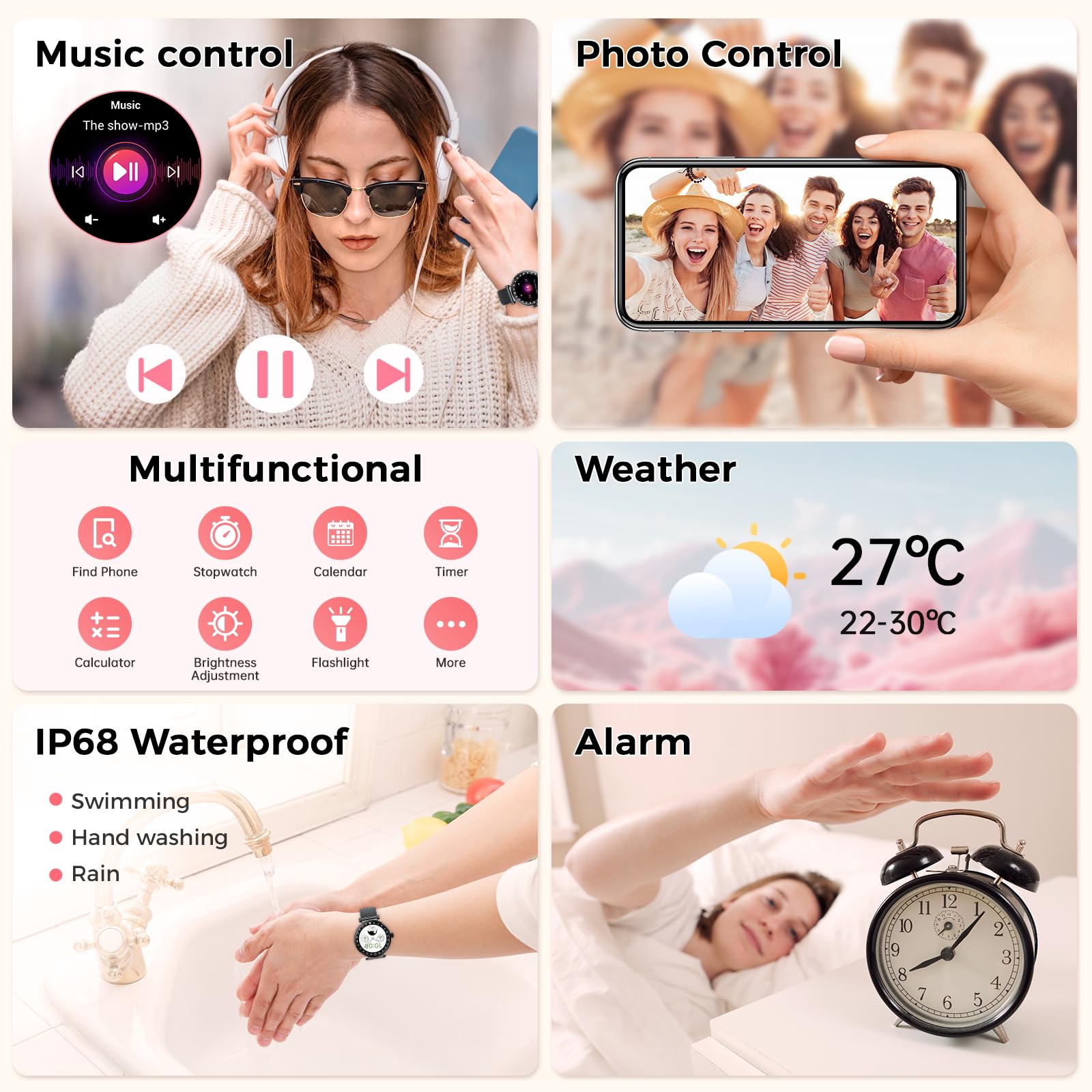 Smart Watch Women, 2025 New Smartwatch Woman with Calls, Smart Watch Menstrual Cycle/Sleep Monitor/SpO2/Pedometer/110+ Sports Modes, IP68 Waterproof Sports Watch for Android iOS