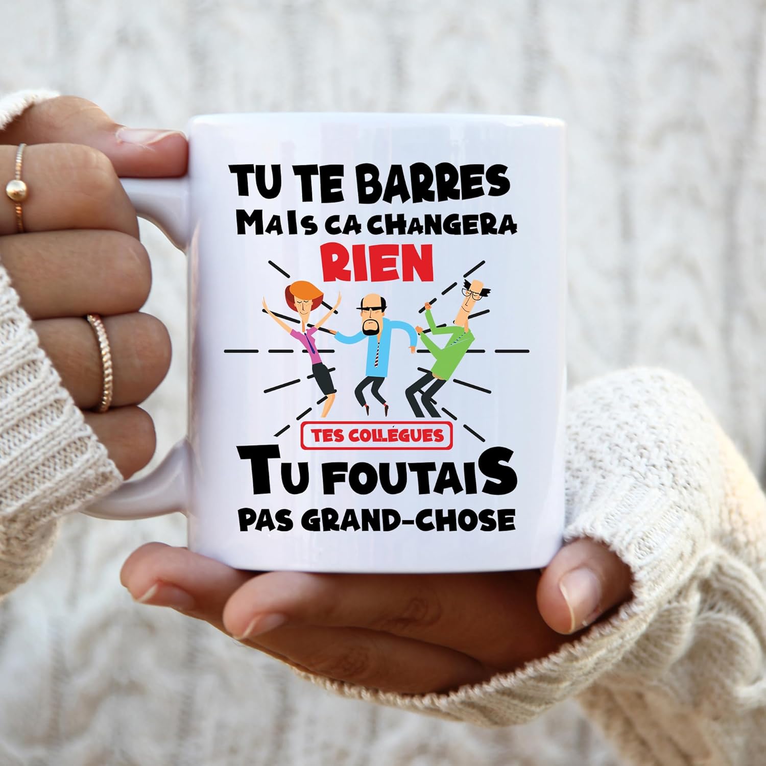 Collegue Mug | Mug Humour Colleggue tu te barras caneca mensagem divertida Rigolo | ideia de presente caneca de humor para colega | Travail Bureau Homme Femme pour anniversaire Noël