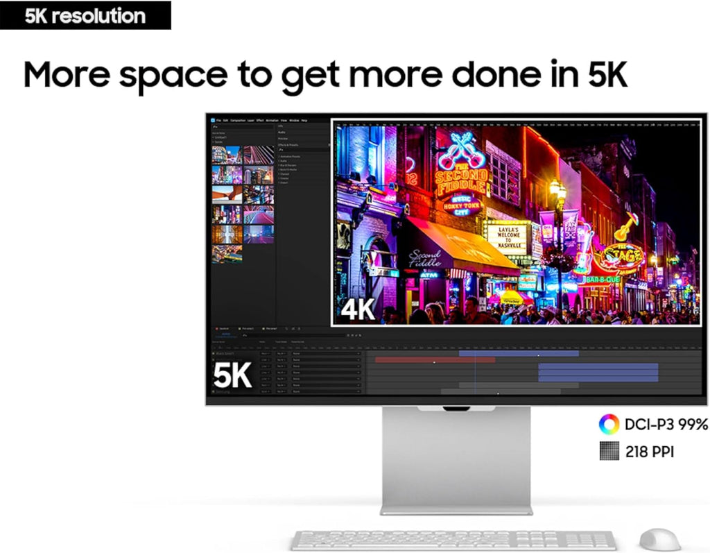 Samsung 27" ViewFinity S9 Series 5K Computer Monitor, Thunderbolt 4, DisplayPort, Matte Display, 4K Slimfit-Camera, Slim Metal Design, AirPlay, Smart-TV Apps, Gaming Hub, LS27C900PANXZA