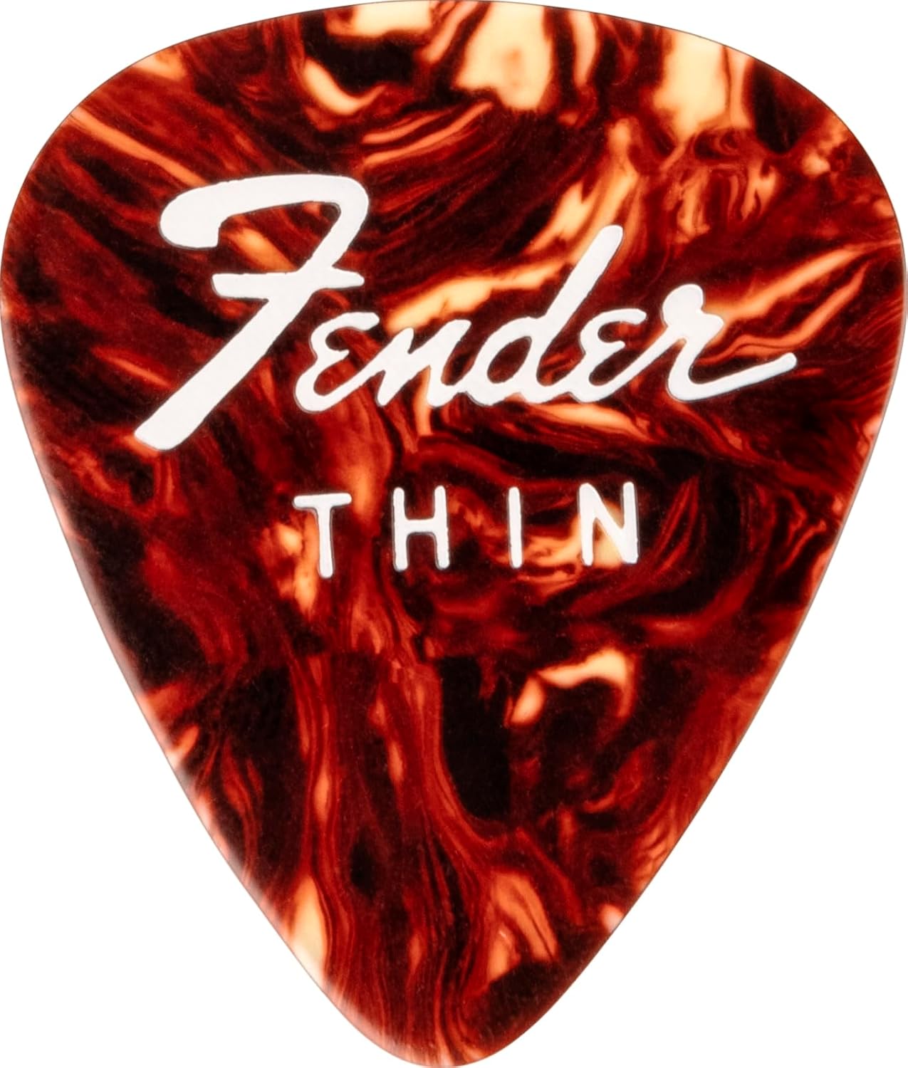 Fender «FINE ELECTRIC PICK TIN» Púas en Caja de Coleccionista - 12 Piezas, Celuloide, Forma 351, 3 Grosores, Color Tortoise Shell Sunburst