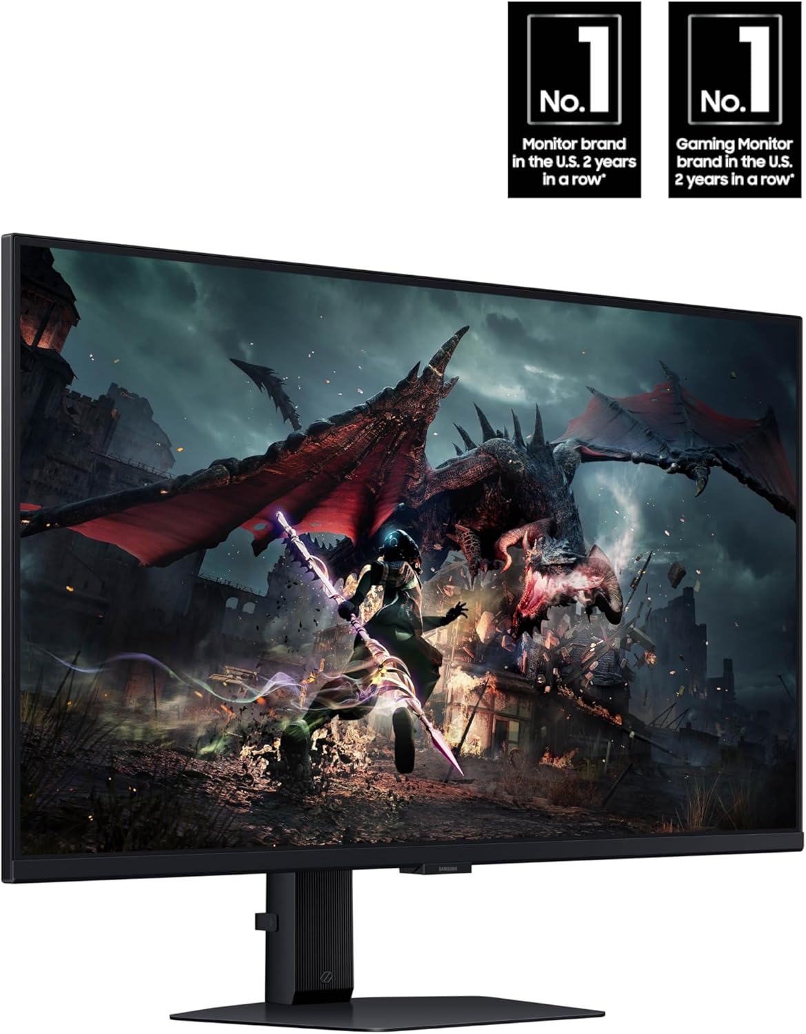 SAMSUNG 32-Inch Odyssey G50D Series QHD Fast IPS G-Sync Compatible Gaming Monitor, 1ms, VESA DisplayHDR 400, 180Hz, AMD FreeSync, Adjustable Stand, Eye Saver Mode, LS32DG502ENXZA, 2024
