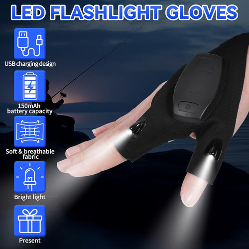 1 Pair of LED Flashlights, Gifts for Men, Fishing Gloves, Gifts for Men, Birthday Gifts Gadgets for Men, Gifts for Dad, Advent Calendar