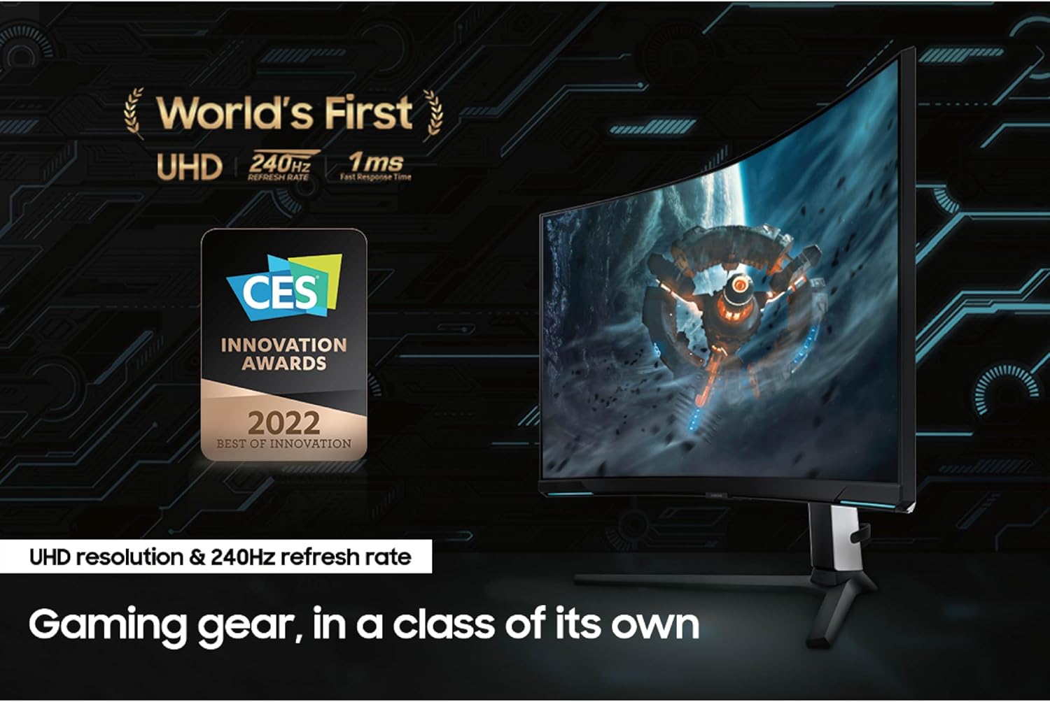 Samsung 32" Odyssey Neo G8 (G85NB) 4K UHD 240Hz 1ms G-Sync 1000R Curved Gaming Monitor, Quantum HDR2000, AMD FreeSync Premium Pro, Matte Display, DisplayPort, Black & White, LS32BG852NNXGO