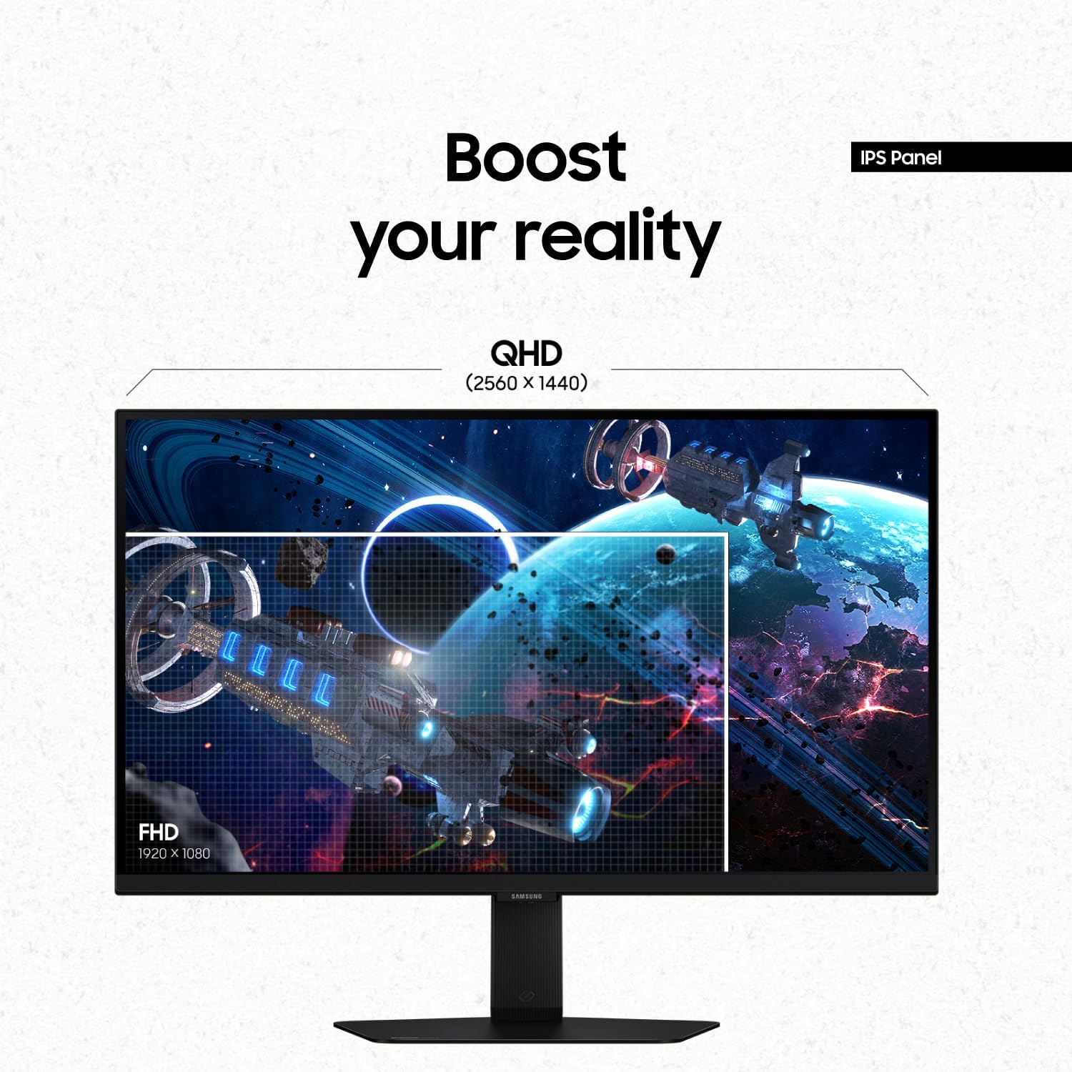 SAMSUNG 27-Inch Odyssey G50D Series QHD Fast IPS G-Sync Compatible Gaming Monitor, 1ms, VESA DisplayHDR 400, 180Hz, AMD FreeSync, Adjustable Stand, Eye Saver Mode, LS27DG500ENXZA