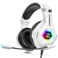 Gaming headset, gaming headset with rotating microphone, RGB light, premium stereo, lightweight comfortable earmuffs, for PS4 PS5 Xbox PC Switch Tablet Laptop 