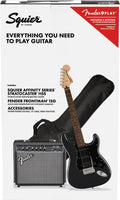 Squier by Fender Pack Affinity HSS, Charcoal Frost Metallic, con amplificador, pack de guitarra eléctrica, Incluye cursos virtuales gratuitos en Fender Play